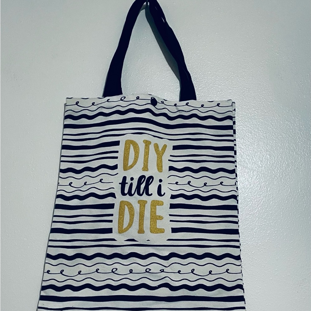 Hand Crafted Black and Gold Tote Bag